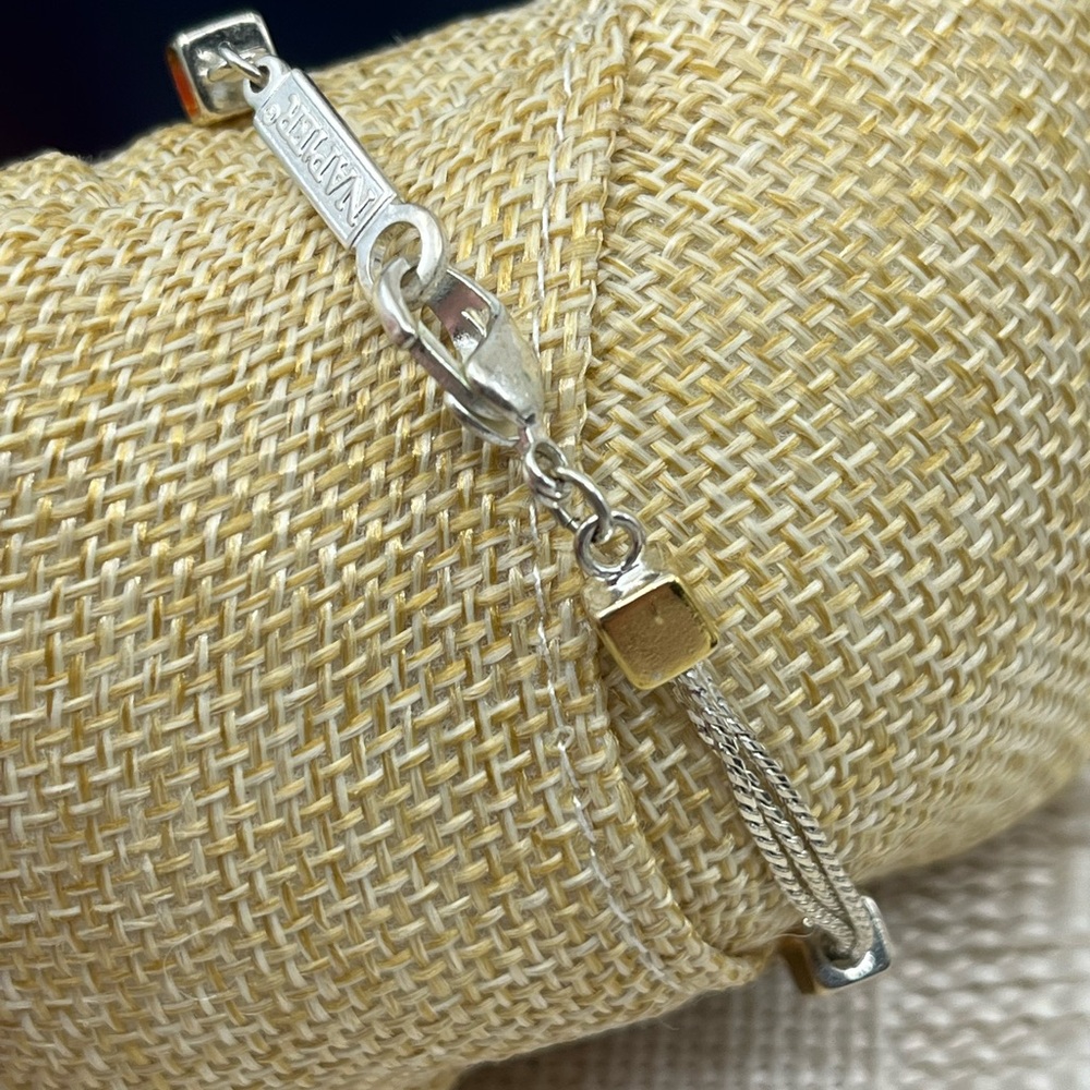Vintage Napier Triple-Strand Gold & Silver Tone Bracelet – 7.5" - Picture 11 of 16